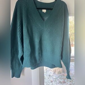 a new day Deep Green V-Neck Sweater